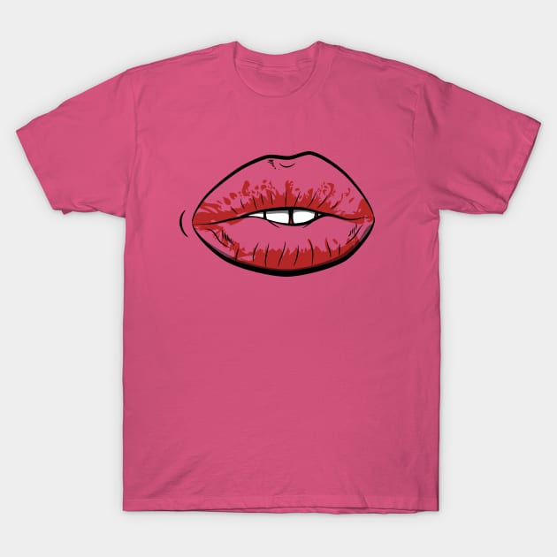 Pink Lips T-Shirt by atomguy